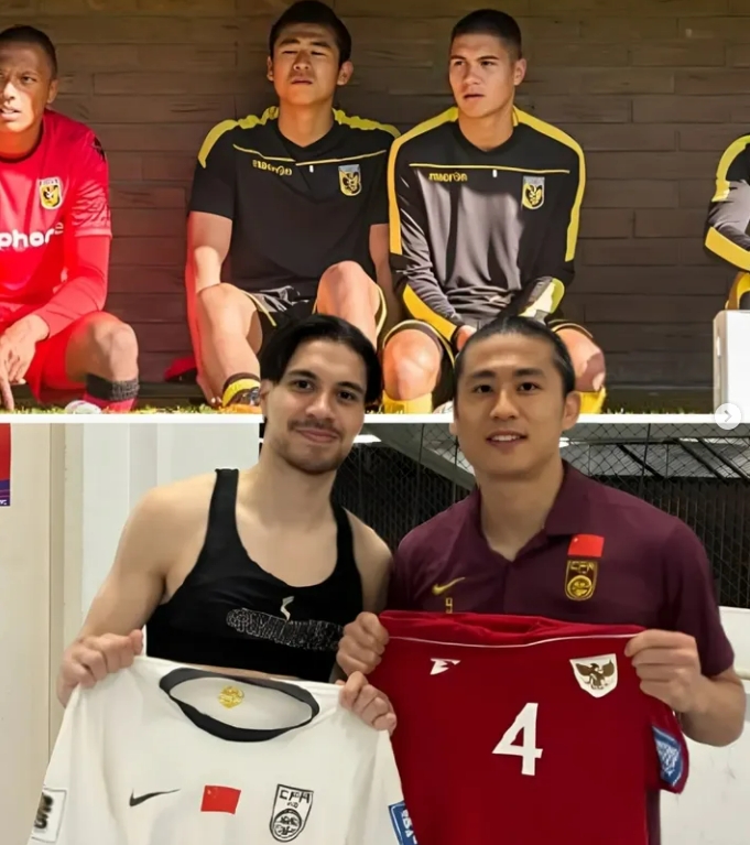 久別重逢！張玉寧賽后與印尼歸化迪克斯交換球衣，兩人曾同隊效力