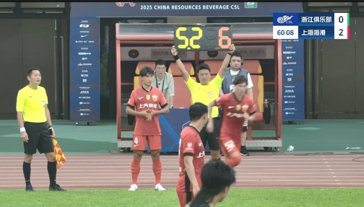 迎首秀！海港第61分鐘換上21歲孟敬朝，換下受傷無法堅持的徐新