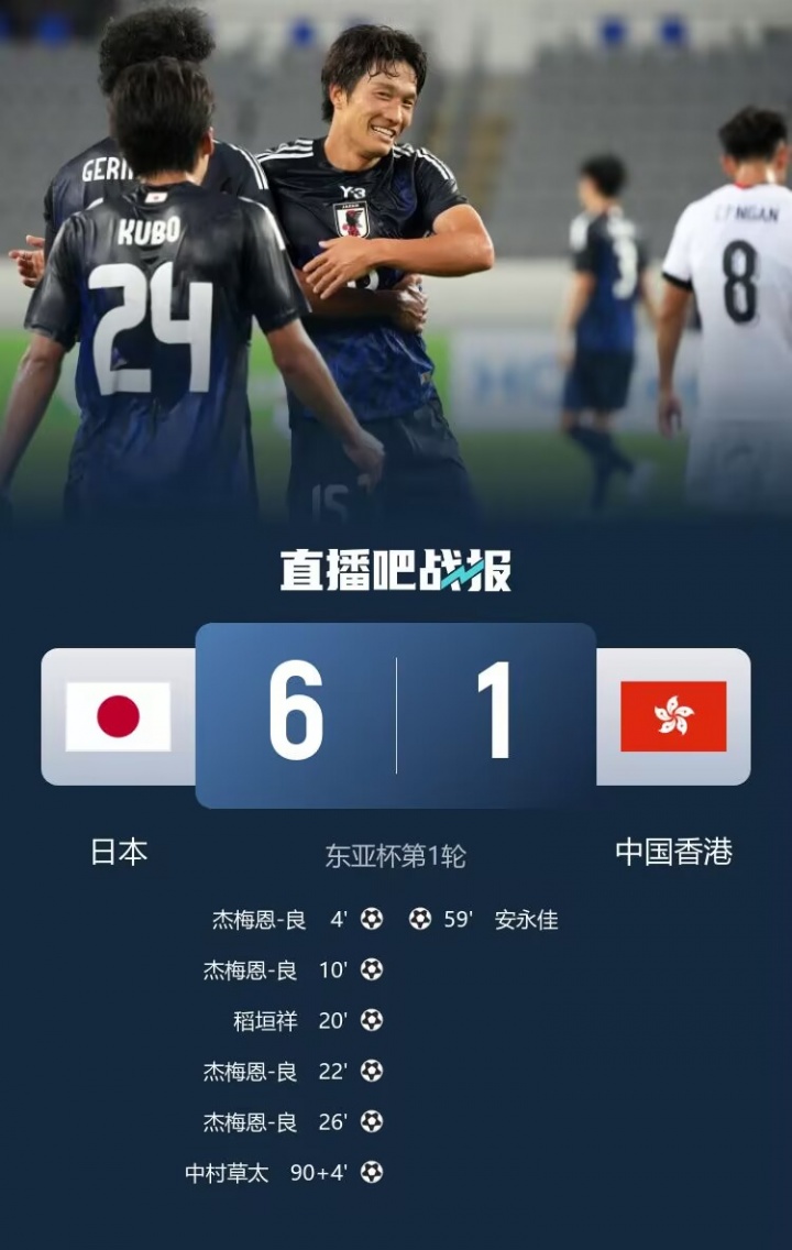 進球盛宴但票房低迷！東亞杯日本6-1中國香港的比賽僅687人觀戰(zhàn)