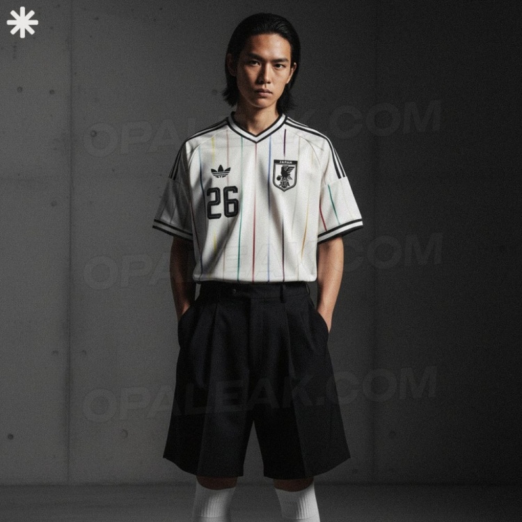 阿迪達(dá)斯出品！日本國(guó)家隊(duì)2026世界杯客場(chǎng)球衣諜照：袖口純黑設(shè)計(jì)