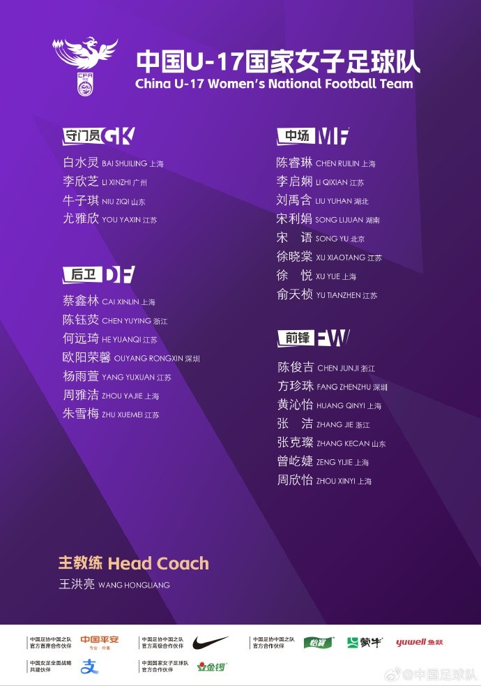 U17女足將在摩洛哥組織第七期集訓(xùn)，并參加U17女足世界杯